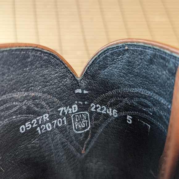 Dan Post men's sz 7.5D genuine exotic smooth Ostrich Cognac brown. Worn one time - Picture 9 of 12